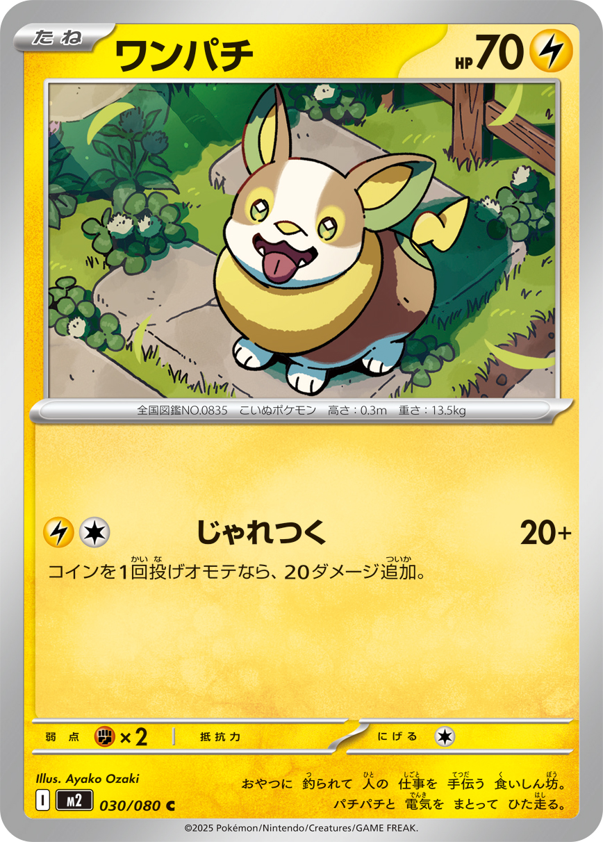 ワンパチ（030/080）レアリティ：C　ポケモンカード：拡張パック「インフェルノX」