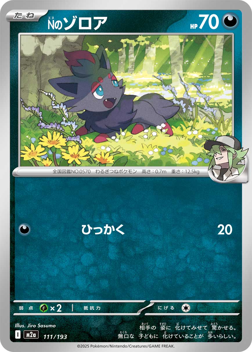 Nのゾロア（111/193） ポケモンカード：「MEGAドリームex」