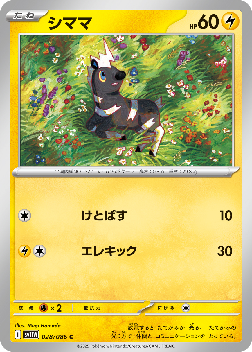シママ（028/086）レアリティ:C ポケモンカード：拡張パック「ホワイトフレア」