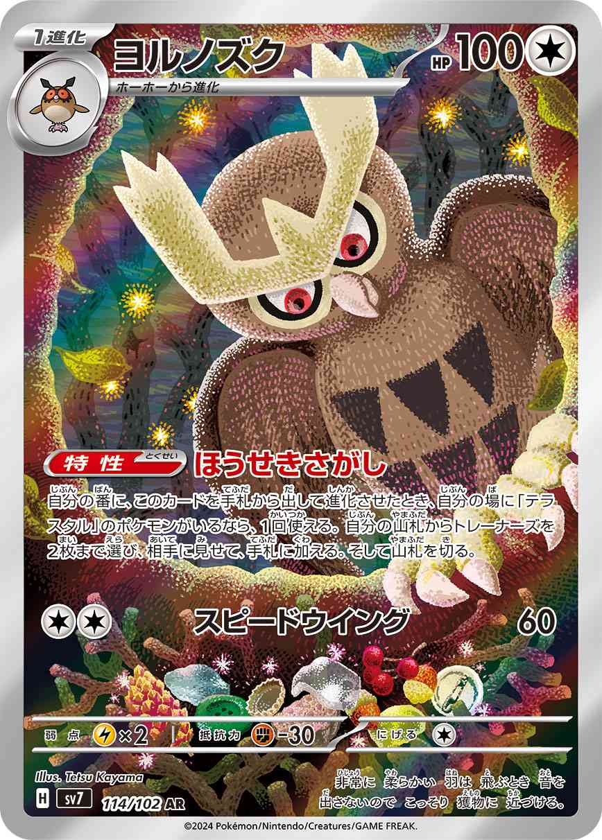 ヨルノズク 114 / 102 レアリティ：AR ポケモンカードゲーム 拡張パック「ステラミラクル」