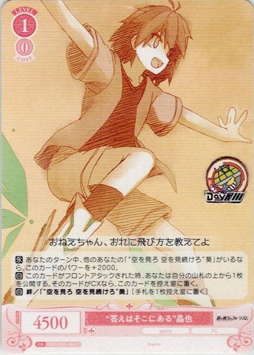 “答えはそこにある”晶也(OS05/R05-064) - ヴァイスシュヴァルツロゼ ブースターパック「sprite」 レアリティ：C